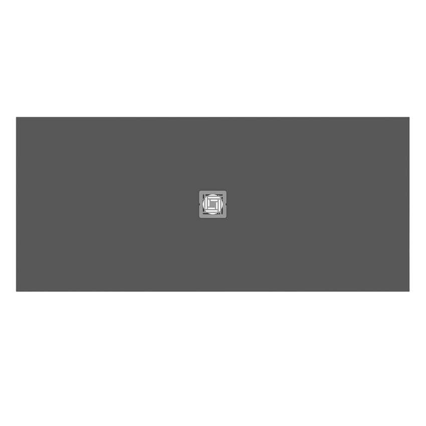 Immagine di Ideal Standard ULTRA FLAT S+ piatto doccia rettangolare L.180 P.80 cm, ultrapiatto, in IdealSolid, con scarico centrale, colore grigio cemento finitura opaco T5612FS