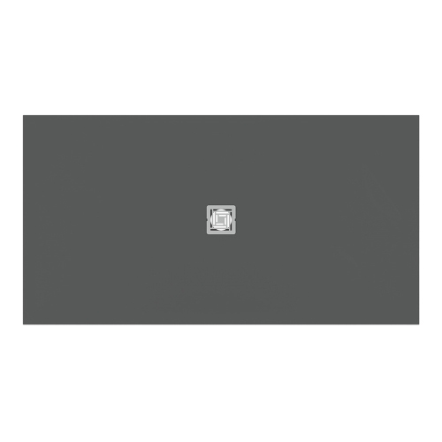 Immagine di Ideal Standard ULTRA FLAT S+ piatto doccia rettangolare L.170 P.90 cm, ultrapiatto, in IdealSolid, con scarico centrale, colore grigio cemento finitura opaco T5616FS