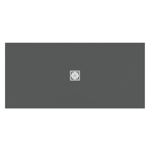 Immagine di Ideal Standard ULTRA FLAT S+ piatto doccia rettangolare L.170 P.80 cm, ultrapiatto, in IdealSolid, con scarico centrale, colore grigio cemento finitura opaco T5611FS