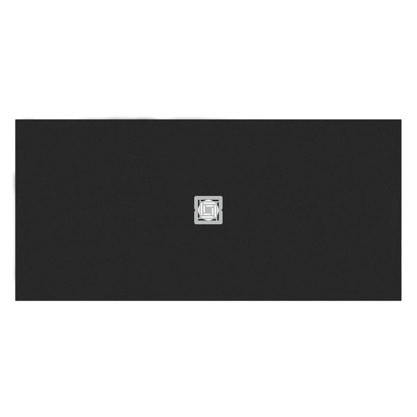 Immagine di Ideal Standard ULTRA FLAT S+ piatto doccia rettangolare L.170 P.80 cm, ultrapiatto, in IdealSolid, con scarico centrale, colore nero finitura opaco T5611FV