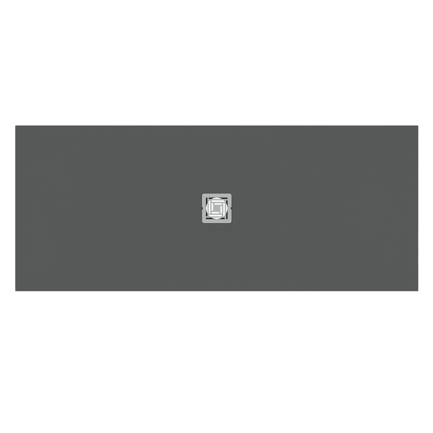 Immagine di Ideal Standard ULTRA FLAT S+ piatto doccia rettangolare L.170 P.70 cm, ultrapiatto, in IdealSolid, con scarico centrale, colore grigio cemento finitura opaco T5614FS