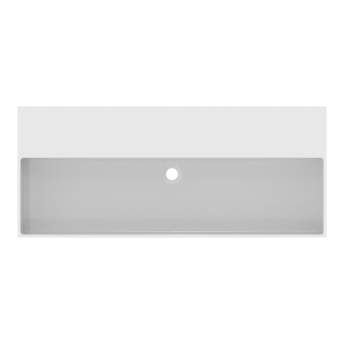 Immagine di Ideal Standard SOLOS lavabo rettificato L.122 cm, sospeso o da appoggio, senza troppopieno, senza foro per rubinetteria, colore bianco finitura lucido T556201