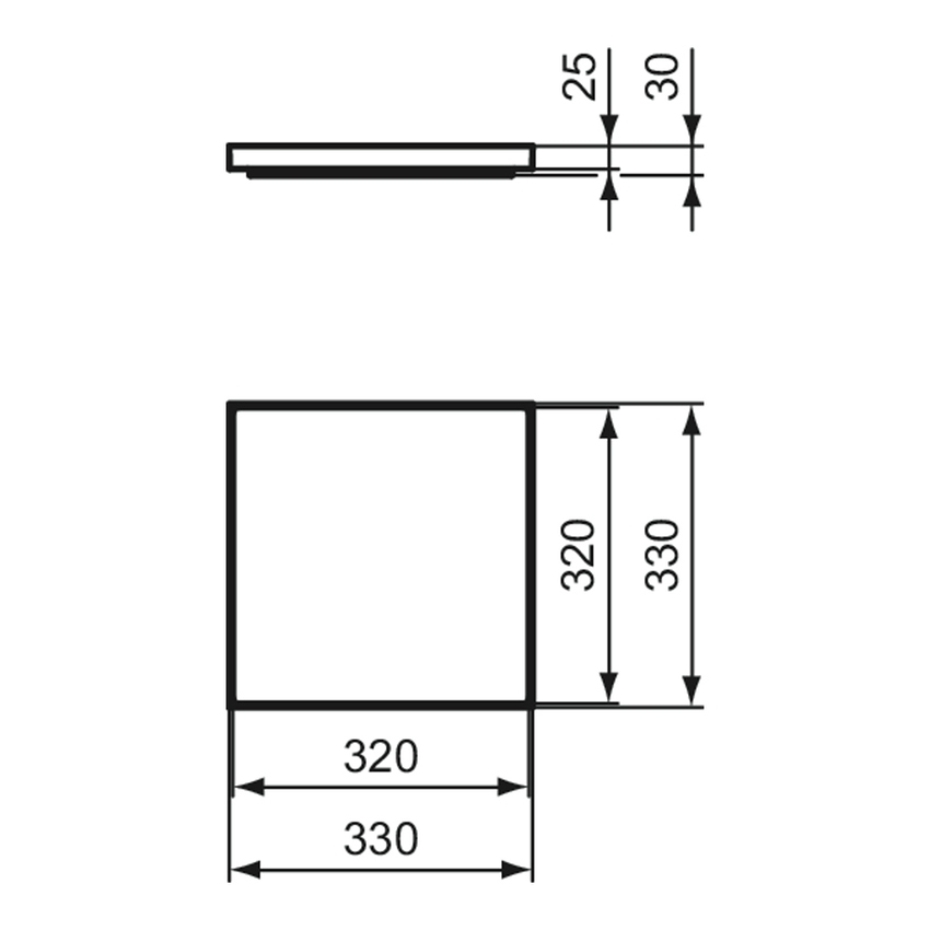 Immagine di Ideal Standard SOLOS ripiano mobile quadrato 33 cm, abbinabile a tutti i lavabi Solos, colore bianco finitura lucido T556301