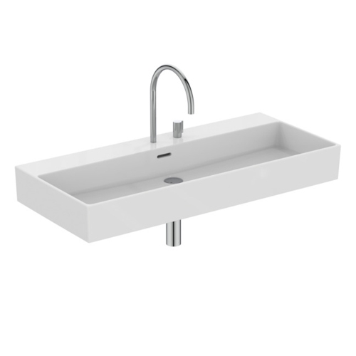 Immagine di Ideal Standard SOLOS miscelatore lavabo H.30 cm rotondo, sequenziale, a due fori, con bocca orientabile, senza scarico, finitura cromo A7830AA