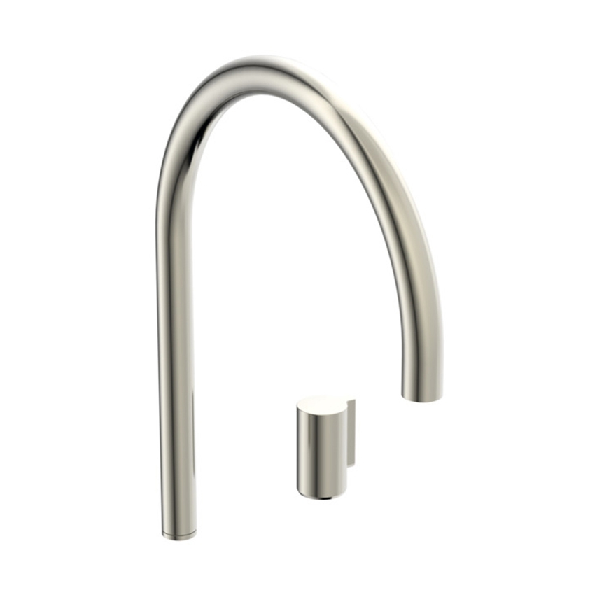 Immagine di Ideal Standard SOLOS miscelatore lavabo H.30 cm rotondo, sequenziale, a due fori, con bocca orientabile, senza scarico, finitura silver storm A7830GN