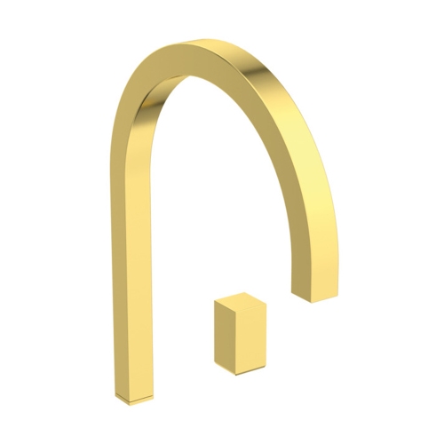 Immagine di Ideal Standard SOLOS miscelatore lavabo H.30 cm quadrato, sequenziale, a due fori, con bocca orientabile, senza scarico, finitura brushed gold A7831A2