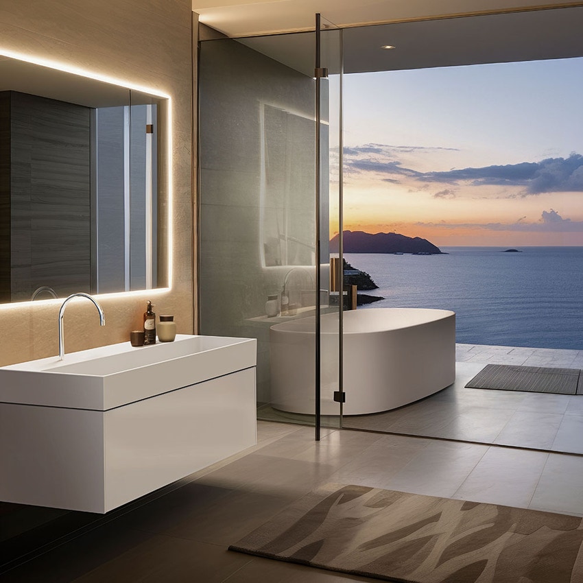 Immagine di Ideal Standard SOLOS miscelatore lavabo H.30 cm rotondo, elettronico, a un foro, con bocca orientabile, senza scarico, finitura cromo A7832AA