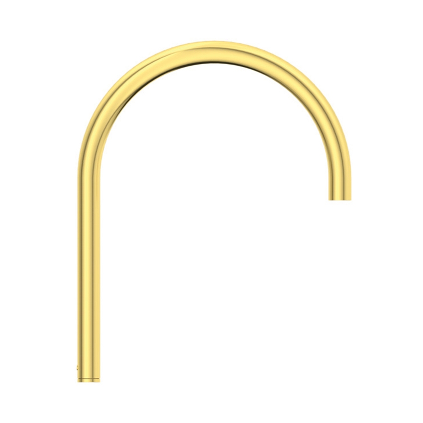 Immagine di Ideal Standard SOLOS miscelatore lavabo H.30 cm rotondo, elettronico, a un foro, con bocca orientabile, senza scarico, finitura brushed gold A7832A2