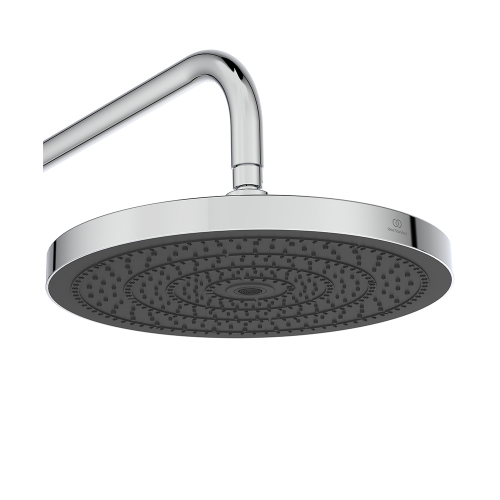 Immagine di Ideal Standard SOLOS colonna doccia con soffione rotondo 30 cm, doccetta, supporto, mensola XXL integrata e flessibile 175 cm, senza corpo incasso, finitura cromo A7882AA