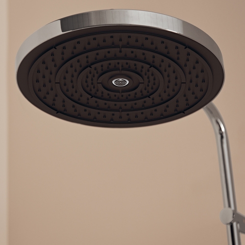 Immagine di Ideal Standard SOLOS soffione rotondo Ø 30 cm, 3 getti, con giunto orientabile, finitura silver storm A7889GN