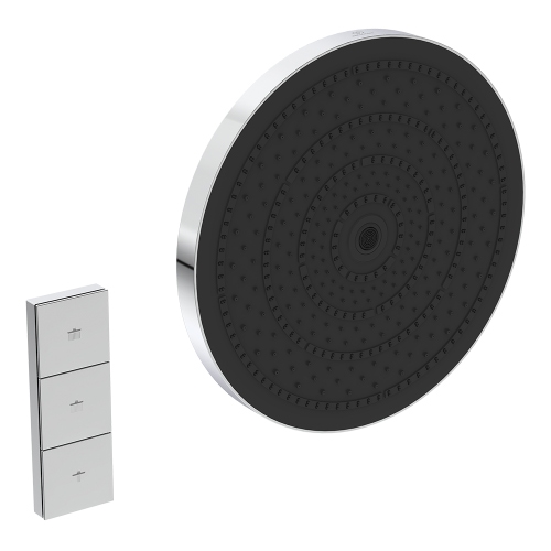 Immagine di Ideal Standard SOLOS soffione rotondo Ø 30 cm, 3 getti, con giunto orientabile, finitura cromo A7889AA