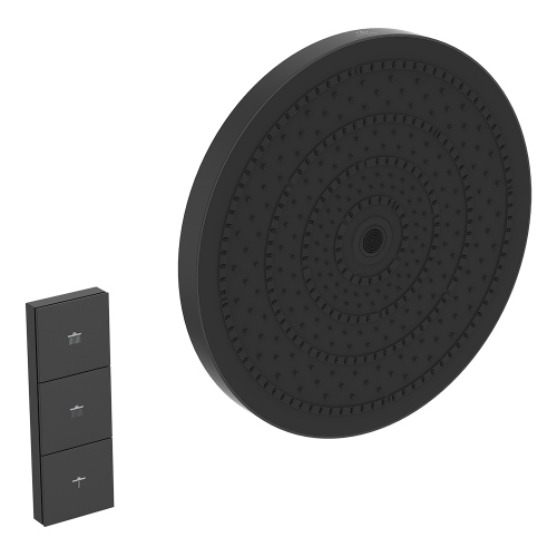 Immagine di Ideal Standard SOLOS soffione rotondo Ø 30 cm, 3 getti, con giunto orientabile, colore nero seta finitura opaco A7889XG