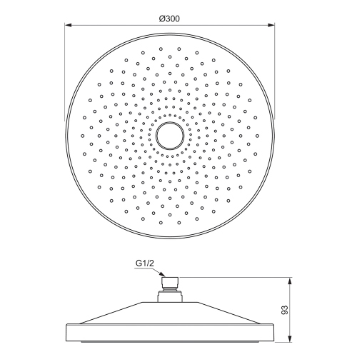 Immagine di Ideal Standard SOLOS soffione rotondo Ø 30 cm, 1 getto, con giunto orientabile, finitura cromo A7885AA