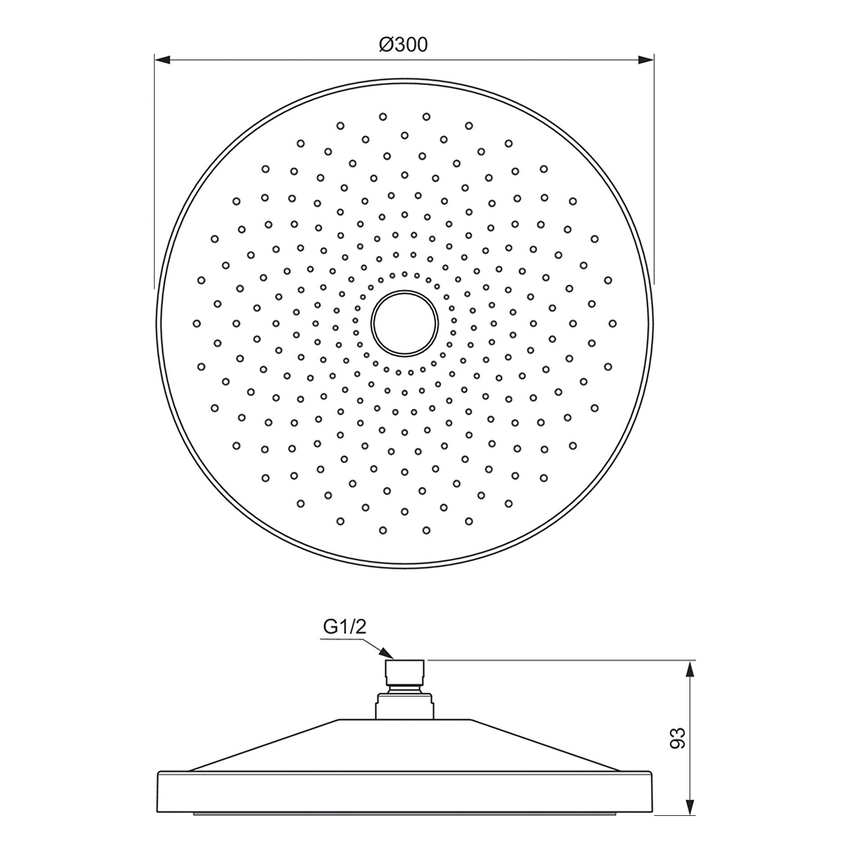Immagine di Ideal Standard SOLOS soffione rotondo Ø 30 cm, 1 getto, con giunto orientabile, finitura cromo A7885AA