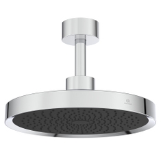 Immagine di Ideal Standard SOLOS kit braccio a soffitto e soffione rotondo 33 cm, con luce LED, 1 funzione, senza corpo incasso, finitura cromo A7888AA