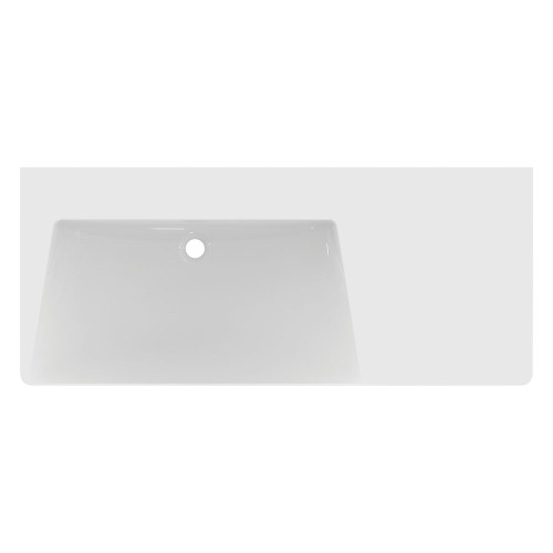 Immagine di Ideal Standard LA DOLCE VITA lavabo top asimmetrico L.126 cm, senza foro della rubinetteria, versione sinistra, con troppopieno, colore bianco finitura lucido E270601