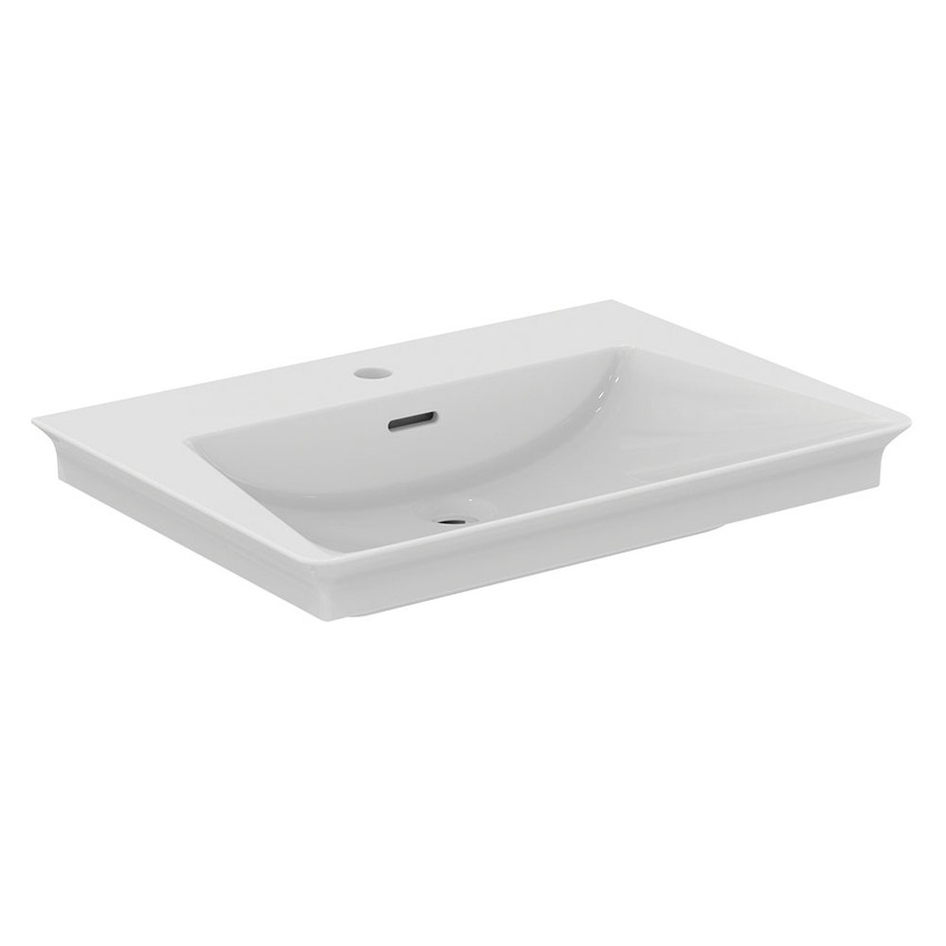 Immagine di Ideal Standard LA DOLCE VITA lavabo top L.66 cm, con foro della rubinetteria, con troppopieno, colore bianco finitura lucido E264401