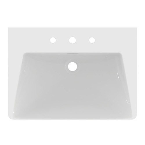Immagine di Ideal Standard LA DOLCE VITA lavabo top L.66 cm, con 3 fori della rubinetteria, con troppopieno, colore bianco finitura lucido E267501