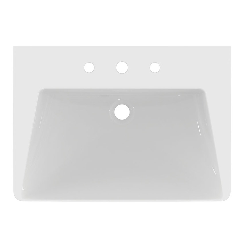 Immagine di Ideal Standard LA DOLCE VITA lavabo top L.66 cm, con 3 fori della rubinetteria, con troppopieno, colore bianco finitura lucido E267501