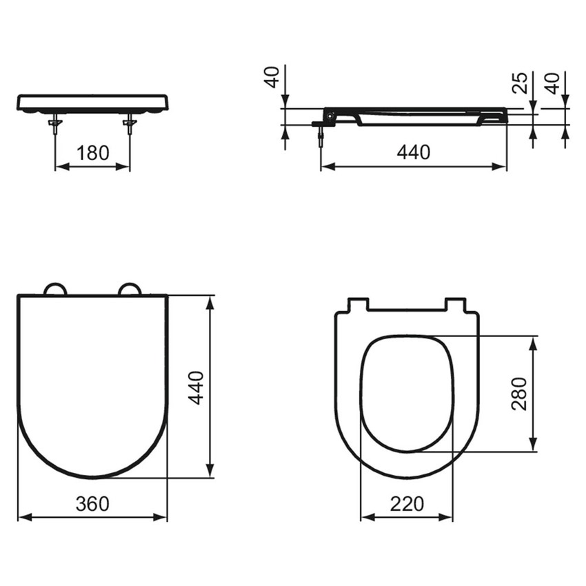 Immagine di Ideal Standard LA DOLCE VITA sedile vaso avvolgente, a chiusura rallentata, colore bianco finitura lucido E330401