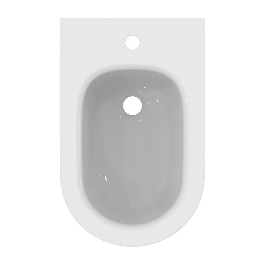 Immagine di Ideal Standard LA DOLCE VITA bidet a terra filo parete monoforo, con foro del troppopieno, colore bianco finitura lucido E263901