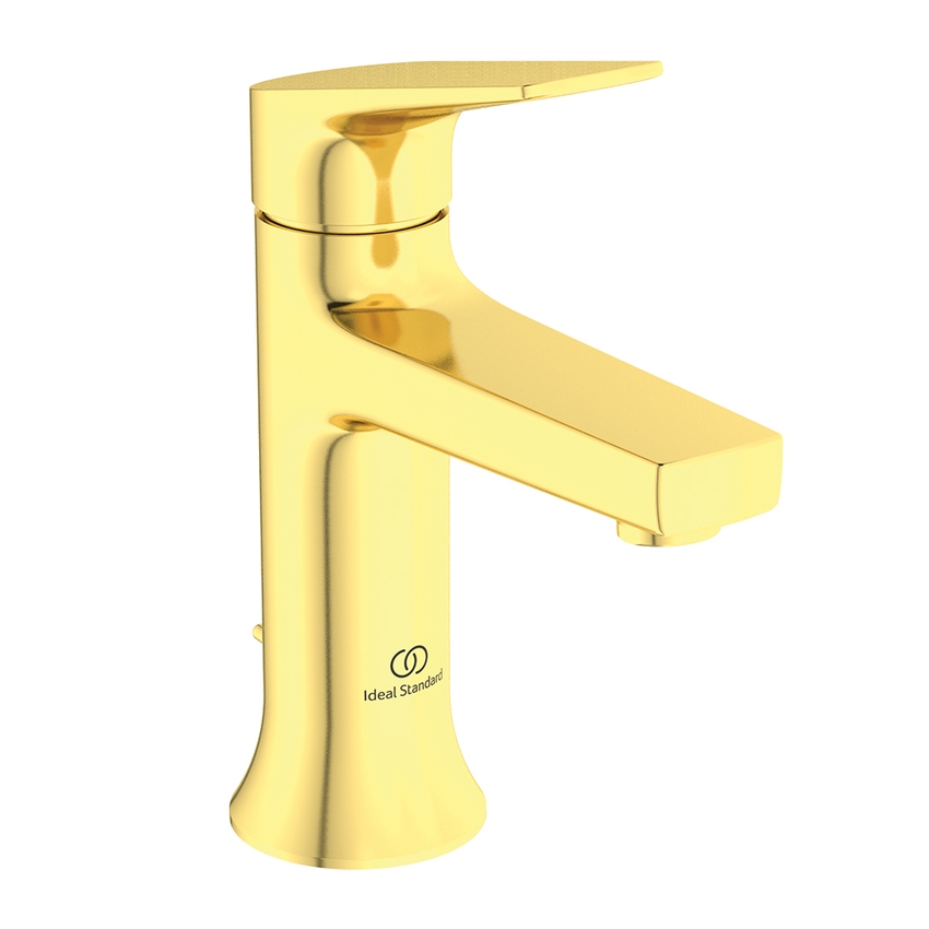 Immagine di Ideal Standard LA DOLCE VITA miscelatore monocomando per lavabo H.17 cm, con asta di comando e scarico piletta da 1-1/4", finitura brushed gold BD655A2