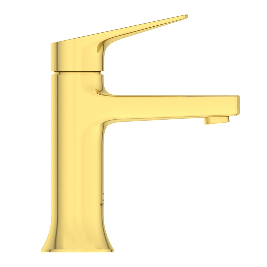 Immagine di Ideal Standard LA DOLCE VITA miscelatore monocomando per lavabo H.17 cm, senza asta di comando e scarico piletta da 1-1/4", finitura brushed gold BD656A2