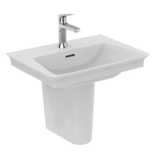 Immagine di Ideal Standard LA DOLCE VITA miscelatore monocomando per lavabo H.18 cm, con asta di comando e scarico piletta da 1-1/4", finitura cromo BD653AA