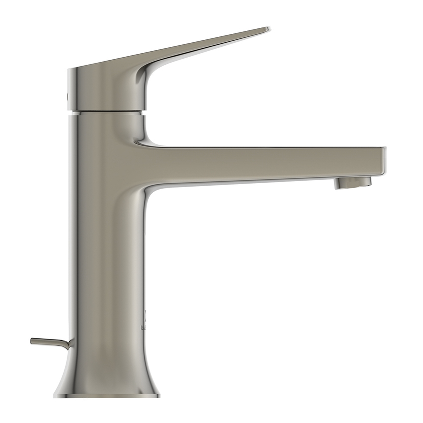 Immagine di Ideal Standard LA DOLCE VITA miscelatore monocomando per lavabo H.18 cm, con asta di comando e scarico piletta da 1-1/4", finitura silver storm BD653GN