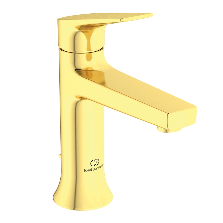 Immagine di Ideal Standard LA DOLCE VITA miscelatore monocomando per lavabo H.18 cm, con asta di comando e scarico piletta da 1-1/4", finitura brushed gold BD653A2