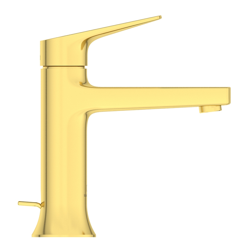 Immagine di Ideal Standard LA DOLCE VITA miscelatore monocomando per lavabo H.18 cm, con asta di comando e scarico piletta da 1-1/4", finitura brushed gold BD653A2