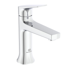 Immagine di Ideal Standard LA DOLCE VITA miscelatore monocomando per lavabo H.18 cm, senza asta di comando e scarico piletta da 1-1/4", finitura cromo BD654AA