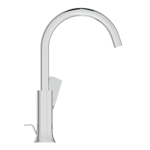 Immagine di Ideal Standard LA DOLCE VITA miscelatore monocomando con bocca alta per lavabo, con asta di comando e scarico piletta da 1-1/4", finitura cromo BD657AA