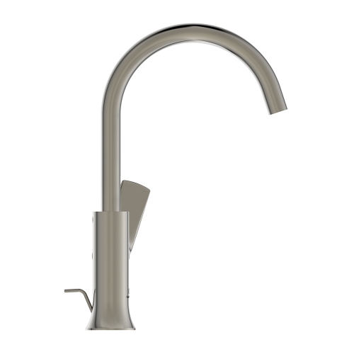 Immagine di Ideal Standard LA DOLCE VITA miscelatore monocomando con bocca alta per lavabo, con asta di comando e scarico piletta da 1-1/4", finitura silver storm BD657GN