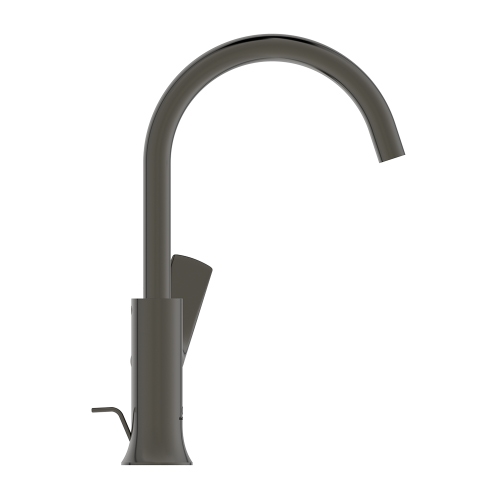 Immagine di Ideal Standard LA DOLCE VITA miscelatore monocomando con bocca alta per lavabo, con asta di comando e scarico piletta da 1-1/4", finitura magnetic grey BD657A5