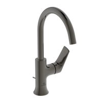 Immagine di Ideal Standard LA DOLCE VITA miscelatore monocomando con bocca alta per lavabo, con asta di comando e scarico piletta da 1-1/4", finitura magnetic grey BD657A5