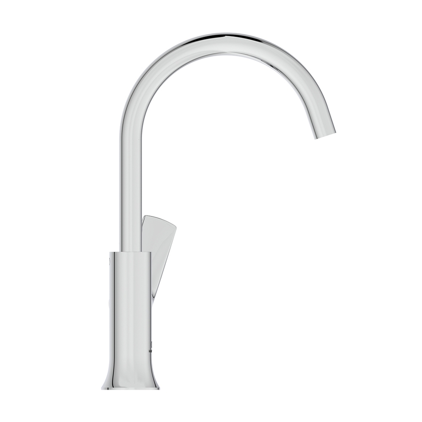 Immagine di Ideal Standard LA DOLCE VITA miscelatore monocomando con bocca alta per lavabo, senza asta di comando e scarico piletta da 1-1/4", finitura cromo BD658AA