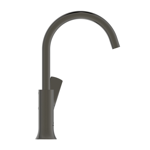 Immagine di Ideal Standard LA DOLCE VITA miscelatore monocomando con bocca alta per lavabo, senza asta di comando e scarico piletta da 1-1/4", finitura magnetic grey BD658A5