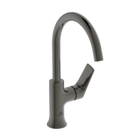 Immagine di Ideal Standard LA DOLCE VITA miscelatore monocomando con bocca alta per lavabo, senza asta di comando e scarico piletta da 1-1/4", finitura magnetic grey BD658A5