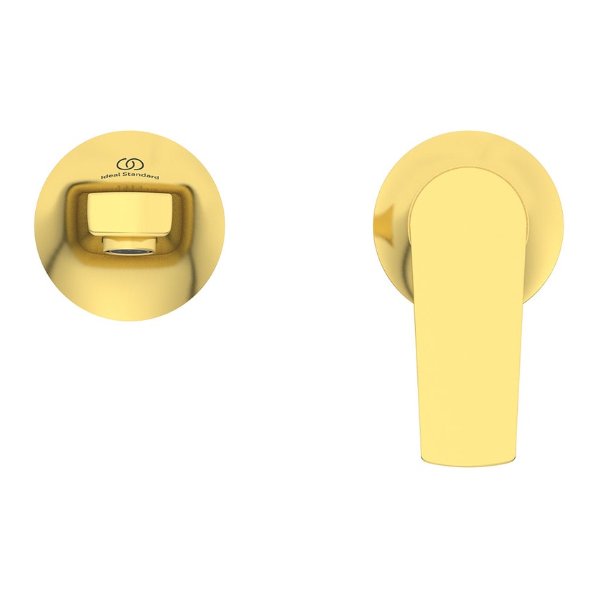 Immagine di Ideal Standard LA DOLCE VITA miscelatore monocomando a parete P.18 cm, per lavabo, senza corpo incasso, finitura brushed gold BD956A2
