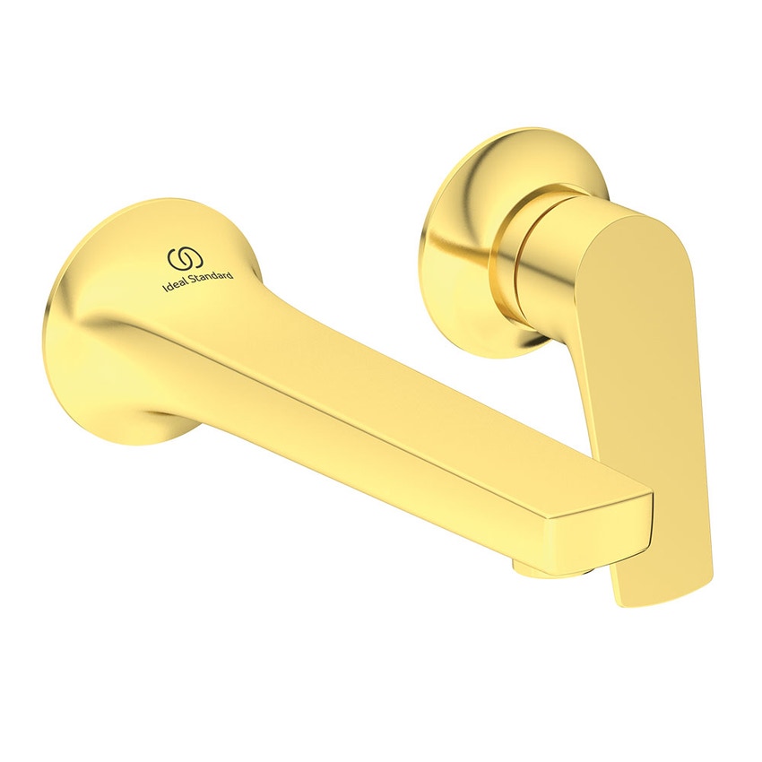 Immagine di Ideal Standard LA DOLCE VITA miscelatore monocomando a parete P.18 cm, per lavabo, senza corpo incasso, finitura brushed gold BD956A2