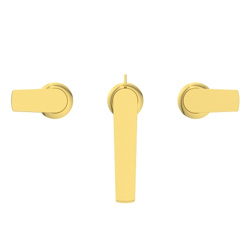 Immagine di Ideal Standard LA DOLCE VITA miscelatore per lavabo con 3 fori, con asta di comando e scarico piletta da 1-1/4", finitura brushed gold BD661A2