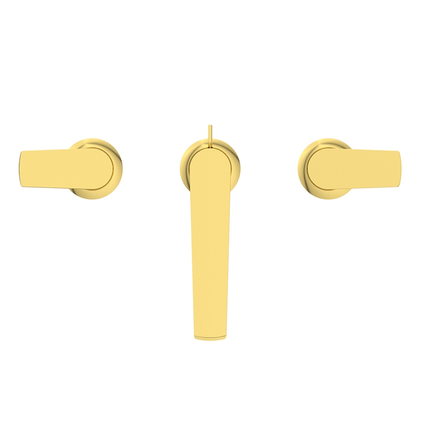 Immagine di Ideal Standard LA DOLCE VITA miscelatore per lavabo con 3 fori, con asta di comando e scarico piletta da 1-1/4", finitura brushed gold BD661A2