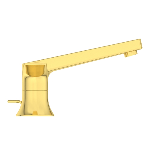 Immagine di Ideal Standard LA DOLCE VITA miscelatore per lavabo con 3 fori, con asta di comando e scarico piletta da 1-1/4", finitura brushed gold BD661A2