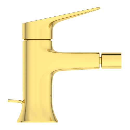 Immagine di Ideal Standard LA DOLCE VITA miscelatore monocomando per bidet, con scarico, finitura brushed gold BD664A2