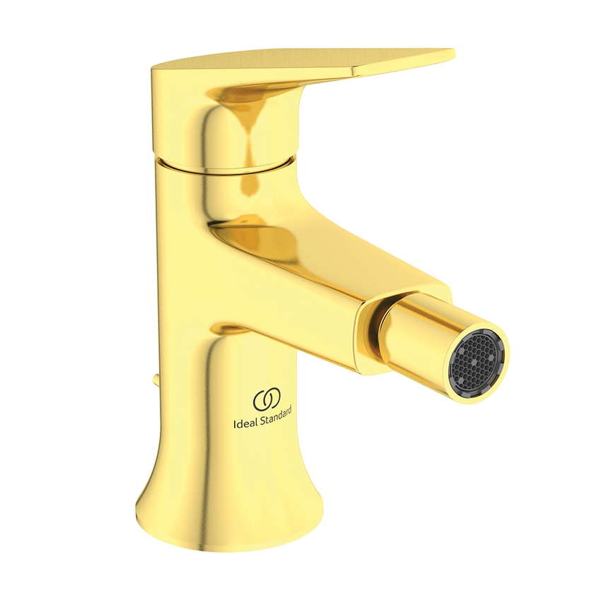 Immagine di Ideal Standard LA DOLCE VITA miscelatore monocomando per bidet, con scarico, finitura brushed gold BD664A2