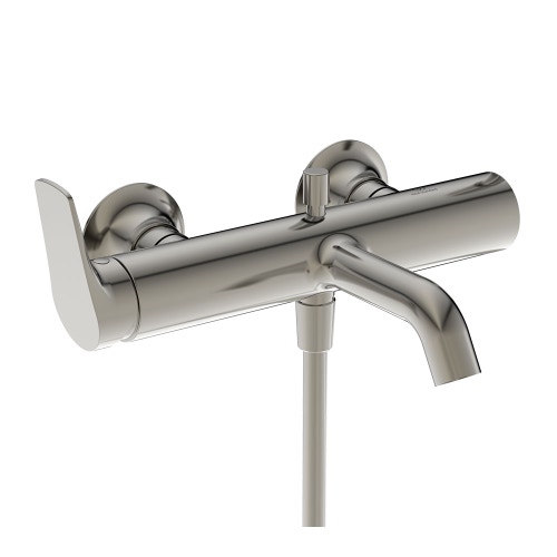 Immagine di Ideal Standard LA DOLCE VITA miscelatore monocomando per vasca o doccia, con deviatore, doccetta stick, supporto fisso e flessibile 125 cm, finitura silver storm BD667GN