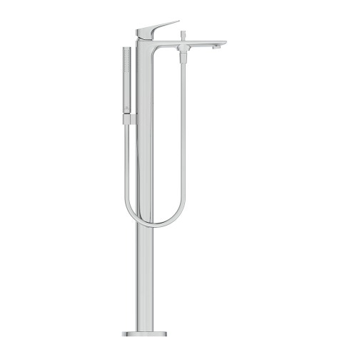Immagine di Ideal Standard LA DOLCE VITA miscelatore freestanding per vasca, con deviatore, doccetta stick, flessibili 125 cm e supporto doccetta, senza corpo incasso, finitura cromo BD673AA