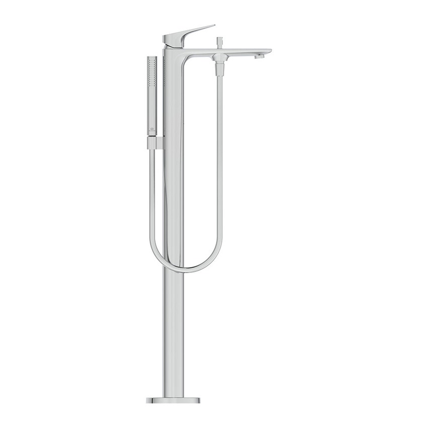 Immagine di Ideal Standard LA DOLCE VITA miscelatore freestanding per vasca, con deviatore, doccetta stick, flessibili 125 cm e supporto doccetta, senza corpo incasso, finitura cromo BD673AA