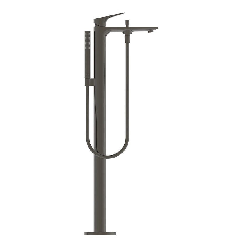 Immagine di Ideal Standard LA DOLCE VITA miscelatore freestanding per vasca, con deviatore, doccetta stick, flessibili 125 cm e supporto doccetta, senza corpo incasso, finitura magnetic grey BD673A5